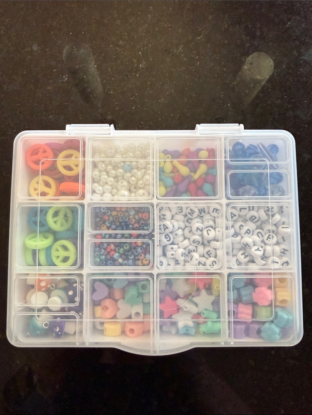 Kids Multicolor Bead Kit with Clear Organizer - Assorted Bright Beads